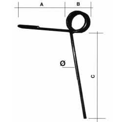 Dente strigliatore anteriore lunghezza 260mm con foro Ø 10mm: compra online su NonSoloAgricoltura.it